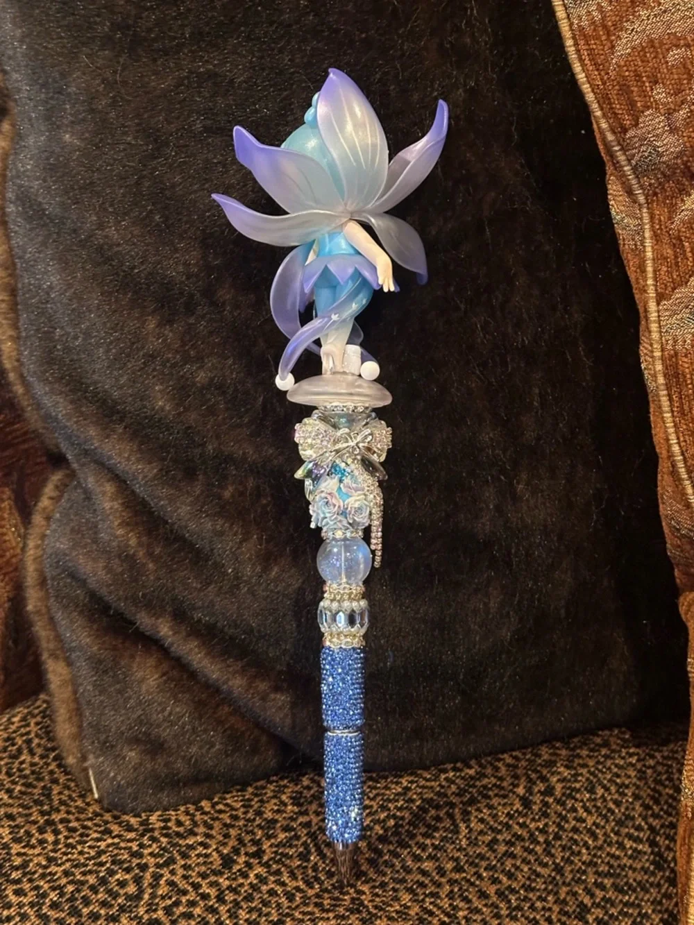 Gorgeous Hand Crafted Pen with an Authentic Suri Fairy as the Focal